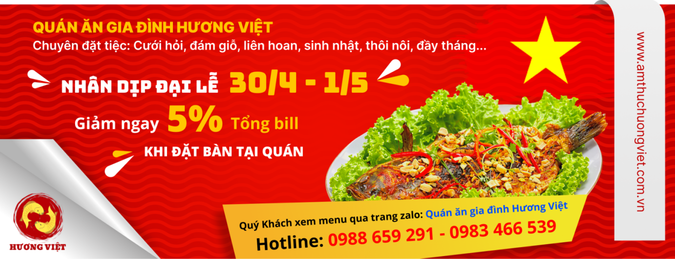 Ẩm Thực Hương Việt Mừng Đại Lễ 30/4 - 1/5