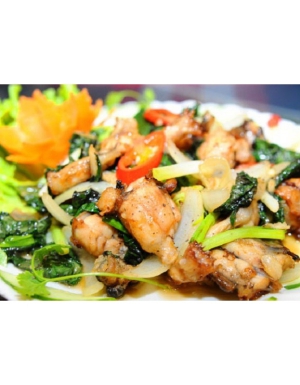 Ếch xào lá giang