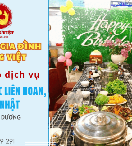 Dịch vụ đặt bàn tiệc liên hoan, sinh nhật tại Bình Dương - Quán Ăn Gia Đình Hương Việt